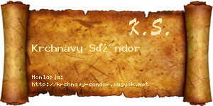 Krchnavy Sándor névjegykártya