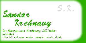 sandor krchnavy business card